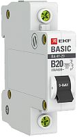 Выключатель автоматический EKF Basic ВА47-29 1п 20А B 4.5кА картинка